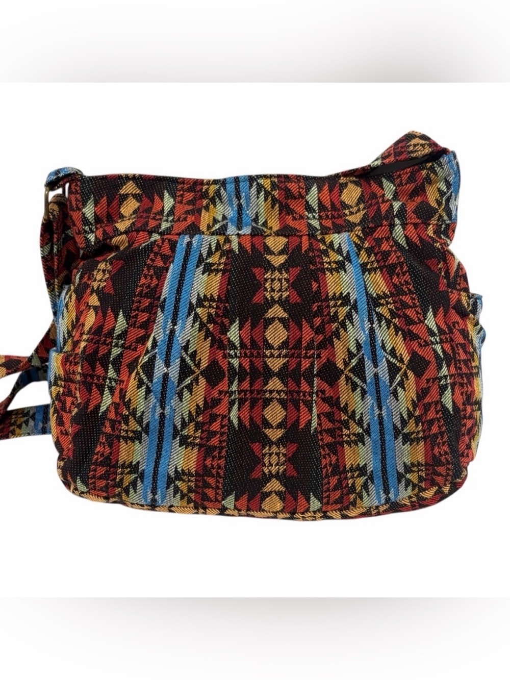 Southwestern Aztec Native American Print Tapestry Hobo Bag - Like New